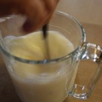 mixing milk and buttermilk