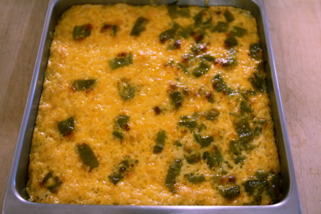 green chili polenta casserole