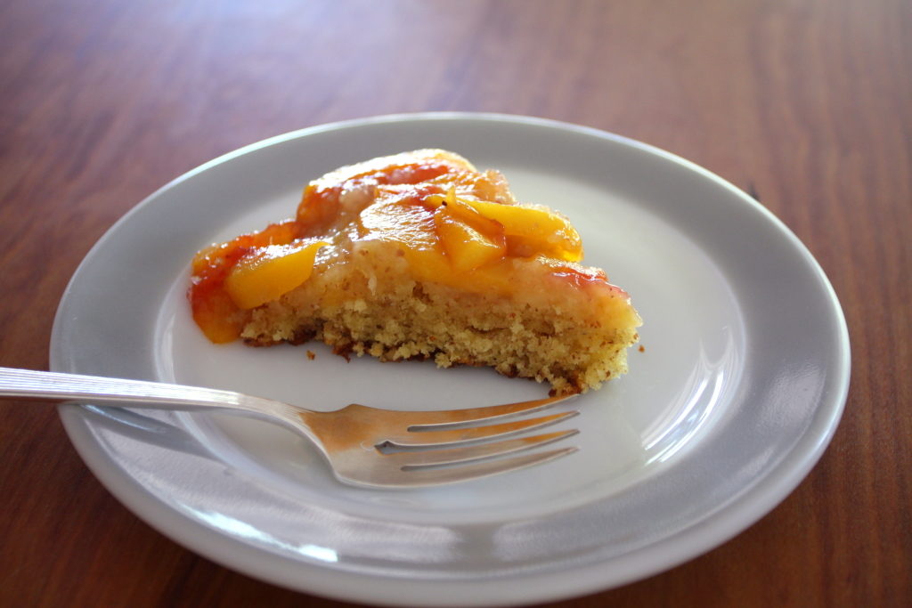 rustic almond peach cake