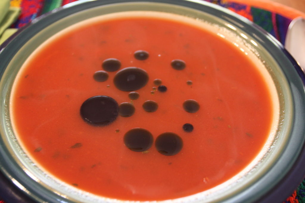 tomato soup with fennel oil