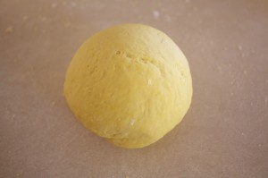 A nicely kneaded ball of pasta dough