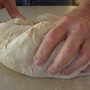 starting to knead the dough