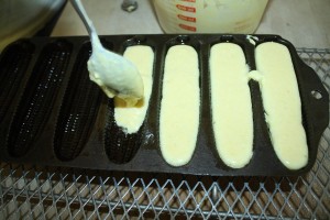 filling cornstick pans