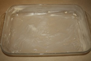 buttered baking dish