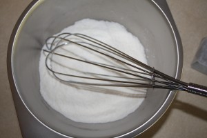 sugar, flour, and salt, whisked together