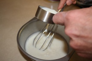 Adding milk