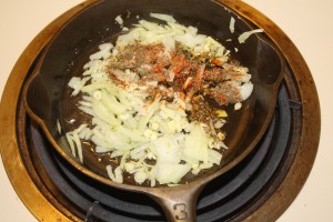sauteing onions and spices