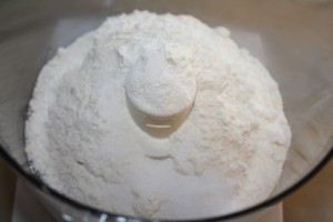 Dry ingredients in a food processor