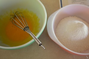 egg yoks and sifted flour