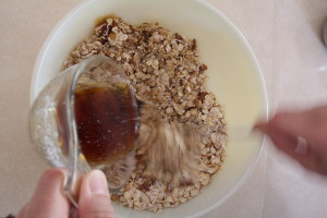 pouring maple syrup