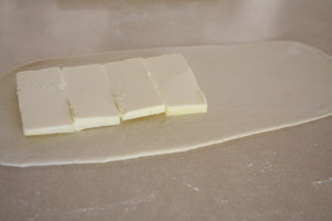 butter on dough