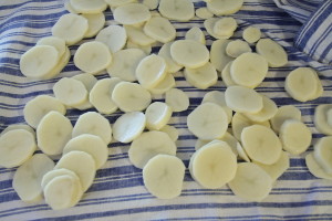drying potatoes