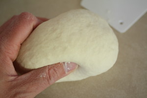 Even after kneading, the lavash dough is pretty soft due to the high level of hydration.