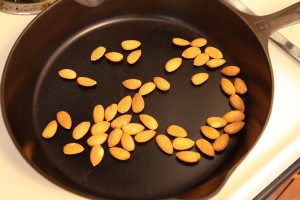 almonds toasting
