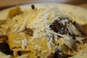 Pappardelle and mushrooms