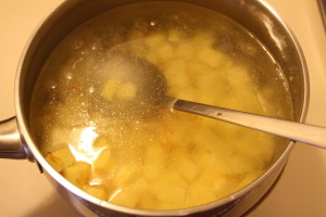 cooking potato soup