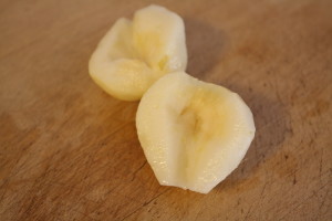 peel and cored pear