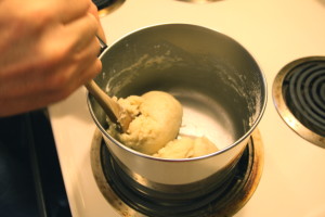making choux pastry dough