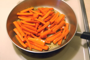 simmering carrots