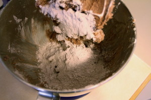 adding flour