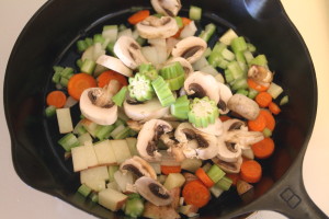 frying vegetables