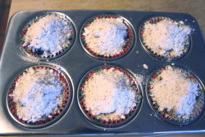 adding streusel topping