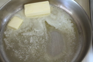 melting butter.