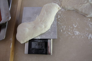weighing dough