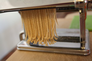 cutting spaghetti