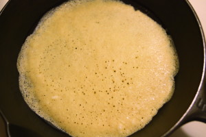 cooking a crepe