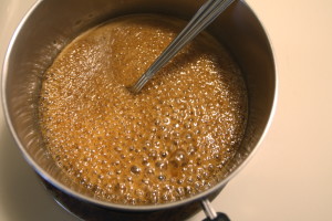 boiling brown sugar