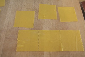 squares of pasta dough