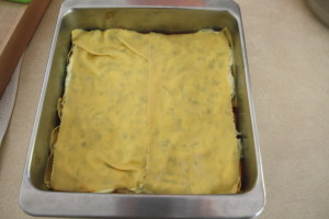layering lasagna