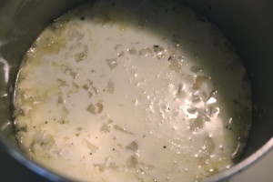 simmering with cream