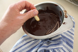 dipping in chocolate