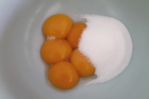 sugar and egg yolks