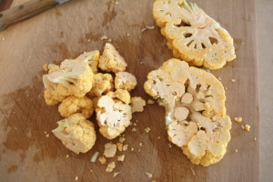 cauliflower slabs and pieces