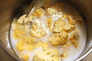 simmering cauliflower