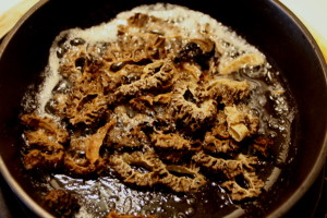 mushrooms cooking in butter