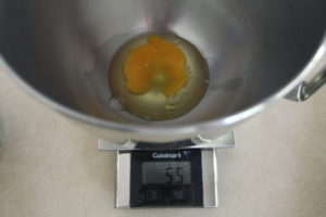weighing an egg