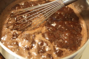 boiling chocolate cream