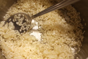stirring rice