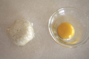 pasta dough and egg yolk