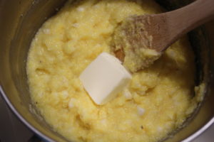 adding butter