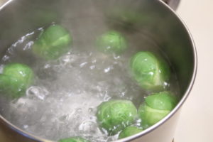 blanching Brussels sprouts