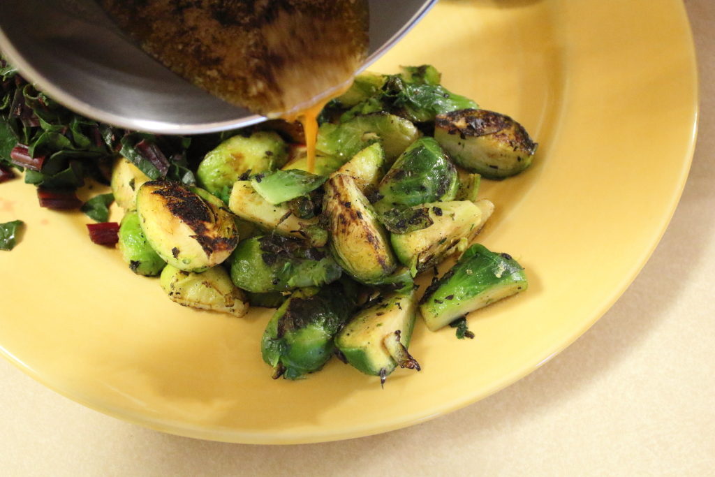 maple-glazed Brussels sprouts