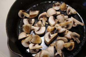 searing mushrooms
