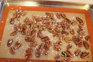 pecans ready for the oven