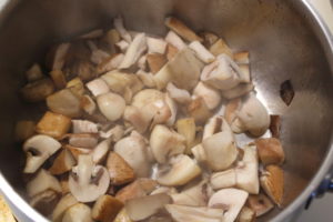 searing mushrooms