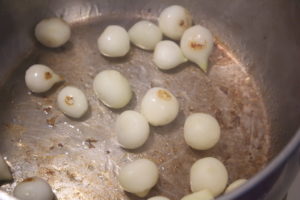 searing pearl onions